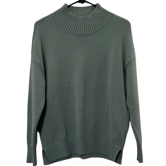 Magaschoni Women’s Sweater Size S/P Green Mock Turtle Neck Casual Career - Picture 1 of 6